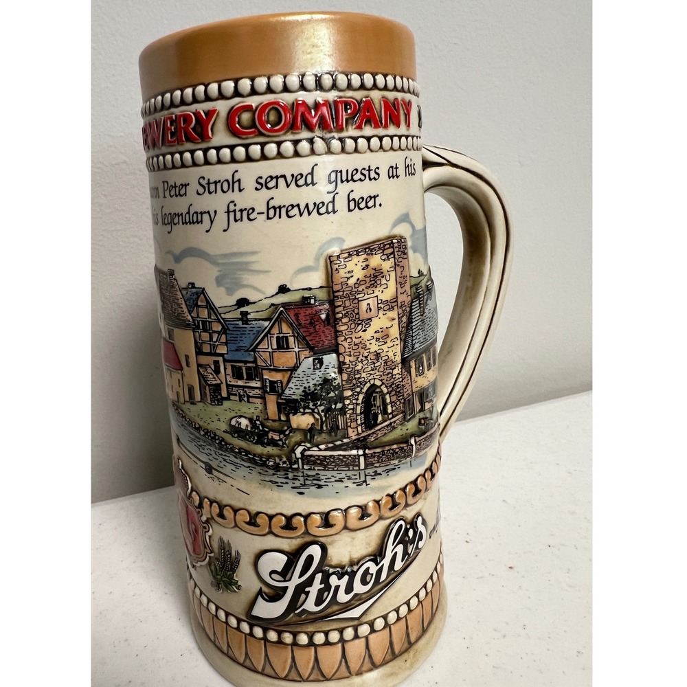 Vintage Stroh Brewery Heritage Series II Beer Stein Ceramarte Brazil Multi